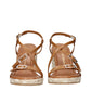 Brown Leather Wedge Sandals