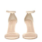 Beige Leather Stiletto Heel Sandals