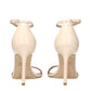 Beige Leather Stiletto Heel Sandals