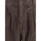 Brown Cotton Casual Pants