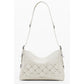 Beige Polyurethane Shoulder Bag