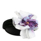 Black Green Silk Purple White Floral Appliqué Accessory Headband