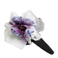 Black Green Silk Purple White Floral Appliqué Accessory Headband