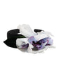 Black Green Silk Purple White Floral Appliqué Accessory Headband