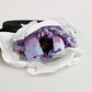 Black Green Silk Purple White Floral Appliqué Accessory Headband