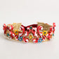Red Carretto Multicolor Crystal Gold Tiara Crow Headband