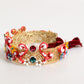 Red Carretto Multicolor Crystal Gold Tiara Crow Headband