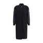 Long Coat in wool-blend cloth and technical satin