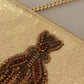Gold Leather Embellished Shoulder Strap Bag