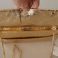 Gold Leather Embellished Shoulder Strap Bag