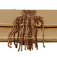 Gold Leather Embellished Shoulder Strap Bag