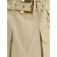 Beige Cotton Mini Skirt