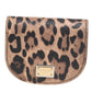 Brown Leopard Print Calf Leather Small Coin Purse Wallet