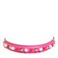 Pink Embellished Leather Bag Handle Women Shoulder Strap