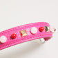 Pink Embellished Leather Bag Handle Women Shoulder Strap