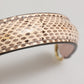Beige Brown Snakeskin Leather Gold Ring Shoulder Strap