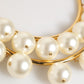 Gold Brass Faux Pearl Crystal Statement Luxury Jewelry Necklace
