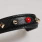 Black Embellished Leather Bag Handle Women Shoulder Strap