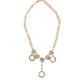 Gold Crystal Clock Face Pendant Statement Jewelry Necklace
