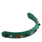Green Embellished Leather Bag Handle Women Shoulder Strap