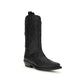 Black Recycled Leather Lace-Up Boots