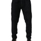 Black Cotton Logo Men Jogger Sweatpants Pants