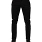 Black Cotton Blend Skinny Men Trouser Pants