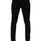 Black Cotton Blend Skinny Men Trouser Pants
