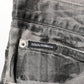 Black Grey Graphic Print Denim Pants Jeans