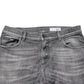 Grey Cotton Denim Slim Fit Distressed Pants Jeans