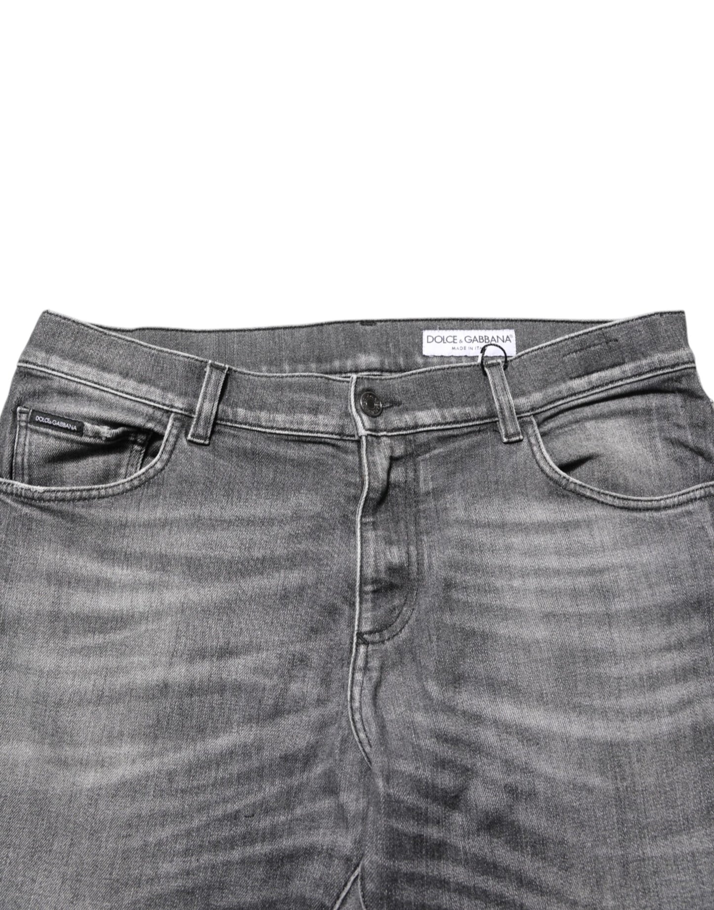 Grey Cotton Denim Slim Fit Distressed Pants Jeans