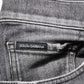 Grey Cotton Denim Slim Fit Distressed Pants Jeans
