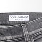 Grey Cotton Denim Slim Fit Distressed Pants Jeans