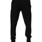 Black Cotton DG Logo Men Jogger Pants