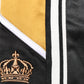 Black Gold Satin Crown Side Stripe Jogger Pants