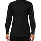 Black Polka Dot Cotton GOLD Men Formal Dress Shirt