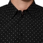 Black Polka Dot Cotton GOLD Men Formal Dress Shirt