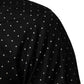 Black Polka Dot Cotton GOLD Men Formal Dress Shirt