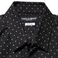 Black Polka Dot Cotton GOLD Men Formal Dress Shirt