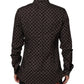 BrownFloral Collared GOLD Formal Dress Shirt
