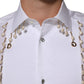 White Cotton DG Logo Pearl GOLD Formal Shirt