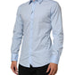 Light Blue Cotton GOLD Formal Men Dress Shirt