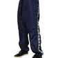 Blue Nylon Straight Jogger Sweatpants Pants