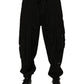 Black Cotton Cargo Jogger Sweatpants Pants