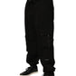 Black Cotton Cargo Jogger Sweatpants Pants