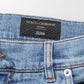 Blue Tattered Slim Fit Cotton Denim Jeans
