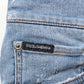 Blue Tattered Slim Fit Cotton Denim Jeans