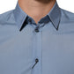 Blue Cotton Collared GOLD Formal Dress Shirt