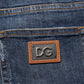 Dark Blue Washed Running Ripped Denim Jeans