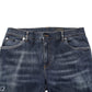 Dark Blue Washed Running Ripped Denim Jeans